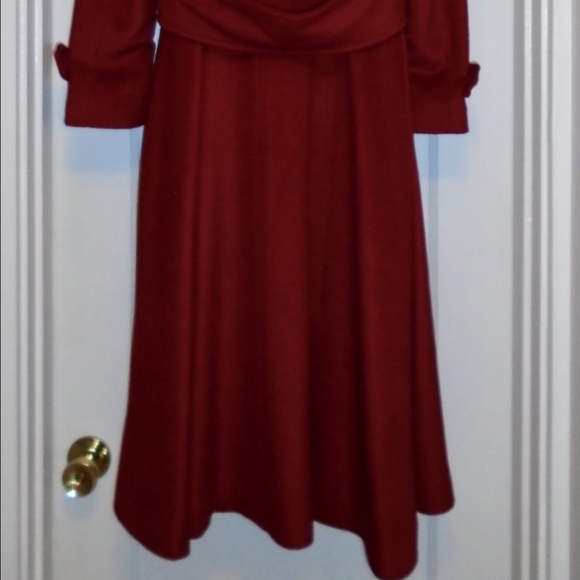 Custom Wool Pea Coat in Red - Picture 5 of 5